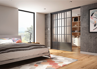 Verrière chambre : déco style factory