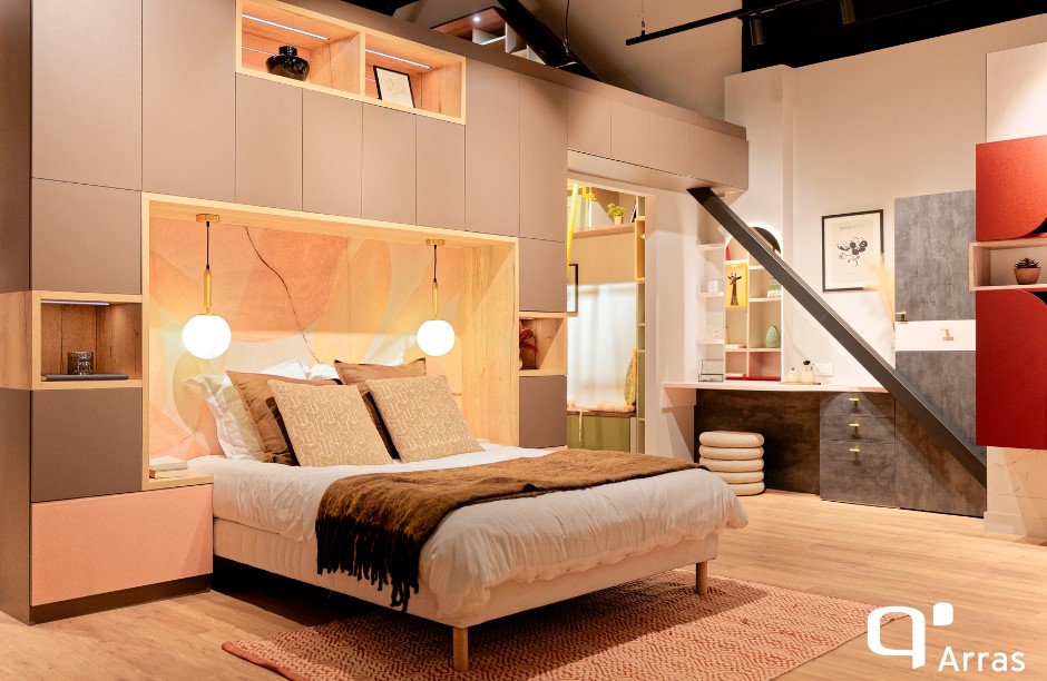 Aménagez votre espace autour du lit avec des rangements astucieux et spacieux sur-mesure à ARRAS.
