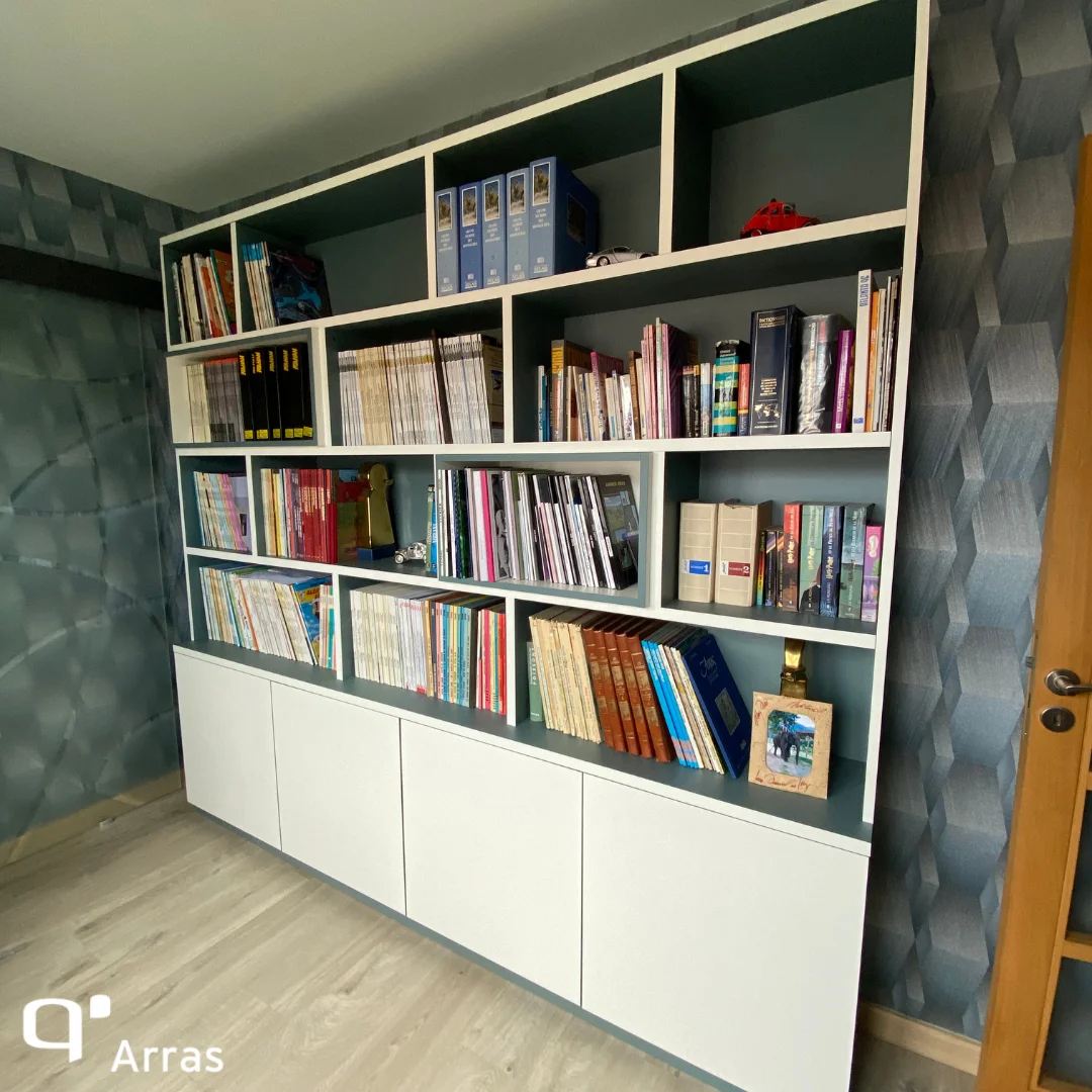 Bibliothèque et meuble musique sur mesure à Arras – Créez un espace de vie unique avec Quadro